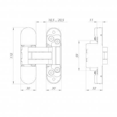 Петля скрытой установки UNION 2.0 ZN (2.2) BL черный