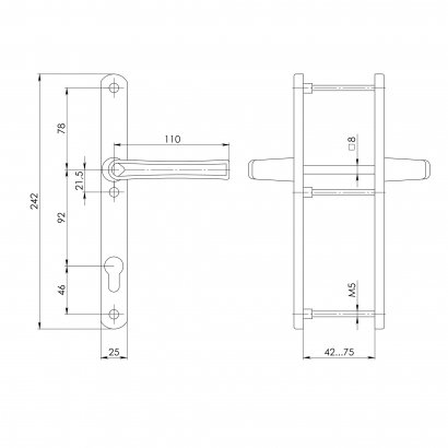 Ручка на планке HANDLE.92.25.67-75 RAL 9016 белый