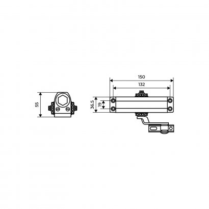 АЛЛЮР Доводчик дверной COMFORT ДД 132/2-3 A-С (до 80 кг) коричневый RAL8024, морозостойкий