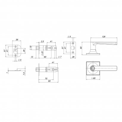 Ручка защелка DK710/BL CP-ET (кл./фик.) хром