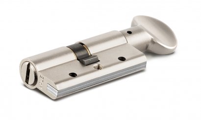Цилиндровый механизм с вертушкой 164 DBM-E/90 (40+10+40) mm никель 5 кл. БЛИСТЕР