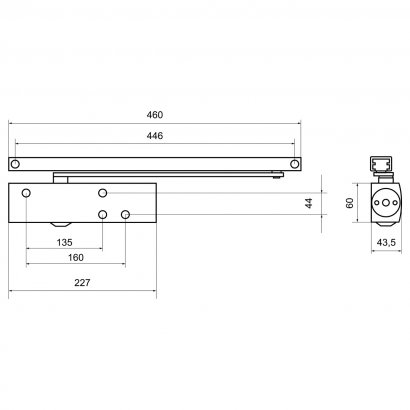 БУЛАТ Доводчик дверной PROFI ДД 802/5 BH-B