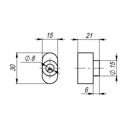 Вертушка на шток цилиндра T.Knob-S (CB-S) CP-8 хром