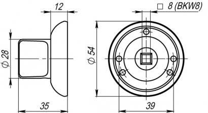 Ручка поворотная BKW8.R.LD54 (BKW8) SG/GP-4 матовое золото/золото