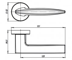Ручка раздельная R.URB52.SQUID (SQUID URB9) GOLD-24 золото 24К