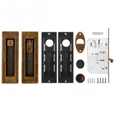 Защелка с ручками для раздвижных дверей SH.URB153.KIT011-BK (SH011 URB) АВ-7 бронза