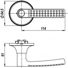 Ручка защелка DK626 SN-ET (6026 SN-E) (кл./фик.) мат. никель