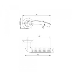 Ручка раздельная R.TL54.LOGICA (LOGICA TL) 130mm SN/CP-3 матовый никель/хром