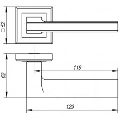 Ручка раздельная K.QL52.VECTOR (VECTOR QL) BL-24 черный