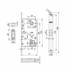 Защелка врезная магнитная ML96WC-50 WH (белый)