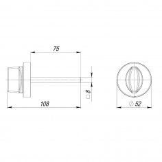 Ручка поворотная BKW8.R.URB52 (BKW8/URB) BL-26 черный