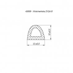 Уплотнитель самоклеящийся ADH/D-12x10mm, BLACK черный 150m