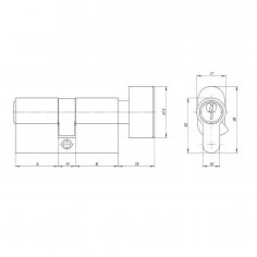 Цилиндровый механизм (AZ102/90) AZ1002Knob90 (35+10+45) CP хром 