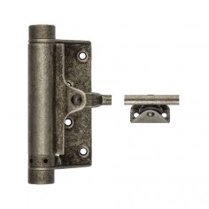 Доводчик дверной стальной пружинный до 60кг ALDEGHI (125x300мм) античное серебро 115FA003