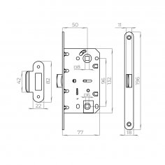 Защелка врезная PLASTLP96WC-50 BL черный