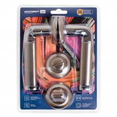АЛЛЮР АРТ &quot;ПОЛО&quot; SN/CP+L7050S SN+BK-R1 SN (1582/S7050) мат.никель/хром Компл ручка и защ с фикс