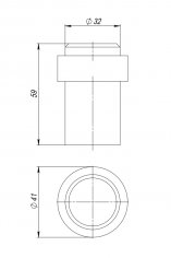 Упор дверной напольный STOPPER/M.14 INOX (нерж. сталь)