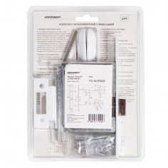 АЛЛЮР АРТ &quot;ПОЛО&quot; W+L7050S W+BK-R1 W(15110/S7050) матовый белый Комплект ручка и защелка с фикс.