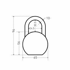 БУЛАТ ВС6-Т65МХ (ВС1С-865) хром d10,5 мм. 5 перф. кл. Замок навесной
