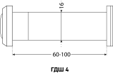АЛЛЮР ГДШ-4 БШт 60-100мм d=16мм ст.бронза Глазок дверной