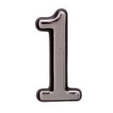 Цифра дверная АЛЛЮР БОЛЬШАЯ пластик &quot;1&quot; хром