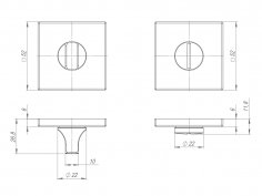 Ручка поворотная BK6.K.ARC.Q52 (BK6 ARC) BL-24 черный