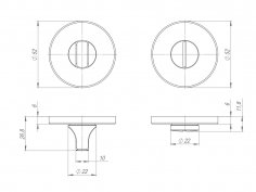 Ручка поворотная BK6.R.ARC.R52 (BK6 ARC) SN-3 мат.никель