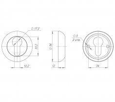 Накладка под цилиндр ET.R.LD54 (ET-1) AB/GP-7 бронза/золото