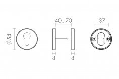 Накладка под цилиндр ET.R.DSS201-02 (DSS-02-ET) (INOX 201) BLACK