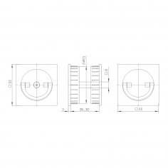 Ручка поворотная для раздвижных дверей SH.QUADRO55.BK8х2 MWSC-33 итальянский тисненый