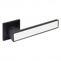 АЛЛЮР АРТ  &quot;ЛАНА&quot; BL/W+L45-8 BL (861511/S45) матовый черный/белый Комплект ручка и защелка