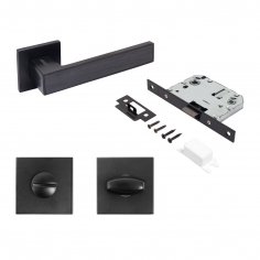 АЛЛЮР АРТ &quot;ЛАНА&quot; BL/BL +L7050S BL+BK-S2 BL(86150/S7050) матовый черный Компл ручка и защ с фикс