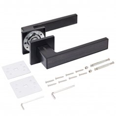 АЛЛЮР АРТ &quot;ЛАНА&quot; BL/BL +L7050S BL+BK-S2 BL(86150/S7050) матовый черный Компл ручка и защ с фикс