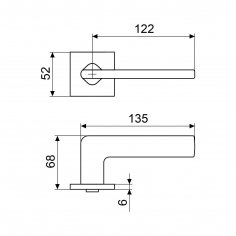 АЛЛЮР АРТ &quot;ТИНА&quot; BL+L7050S BL+BK-S2 BL (88150/S7050) матовый черный Комплект ручка и защ с фикс