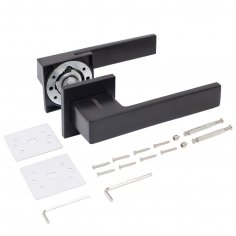 АЛЛЮР АРТ &quot;РИНГО&quot; BL+L7050S BL+BK-S2 BL (83150/S7050) матовый черный Комплект ручка и защ с фикс (20