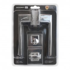 АЛЛЮР АРТ &quot;ЛАНА&quot; CP/W +L7050S CP+BK-S2 CP (86211/S7050) хром/белый Комплект ручка и защ с фикс