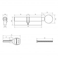 АЛЛЮР HD FG 110-5К CP (55x55G) хром перф.кл Цилиндровый механизм