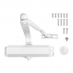 АЛЛЮР Доводчик дверной COMFORT ДД 165/3-4 A-W (до 100 кг) белый RAL9016, морозостойкий