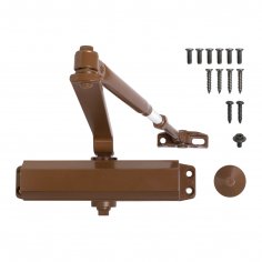 АЛЛЮР Доводчик дверной COMFORT ДД 188/3-5 A-C (до 130 кг) коричневый RAL8024, морозостойкий