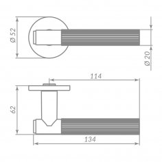 Ручка раздельная R.ARC.R52.FORM BL-24 черный