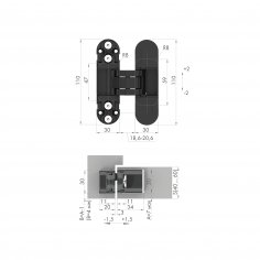 Петля скрытой установки U3D2000.TG BL черный