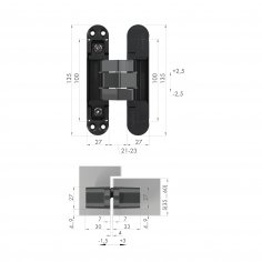 Петля скрытой установки U3D7800.VPG SC мат. хром TECH
