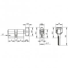 Цилиндровый механизм MaxPro7002Knob90mm(55+10+25) SN никель 7key с вертушкой 