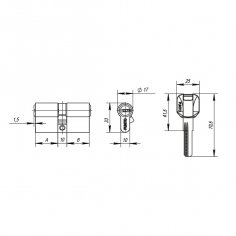 Цилиндровый механизм MaxPro7002Knob70mm(30+10+30) SN никель 7key с вертушкой