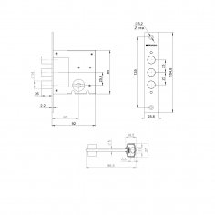 Замок врезной сувальдный MDV812/S-60.00.3R14 4key