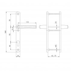 Ручка на планке HANDLE.92.25.67-75 RAL 9016 белый