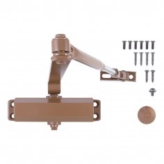 АЛЛЮР Доводчик дверной COMFORT ДД 132/2-3 A-С (до 80 кг) коричневый RAL8024, морозостойкий