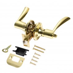 Ручка защелка DK610/BL PB-BK (фик.) золото