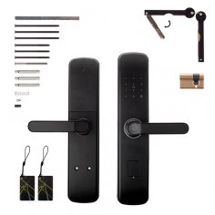 Ручки на планке электронные Apecs Smart HPE-8001-BLM (TTLock, WiFi, FP)