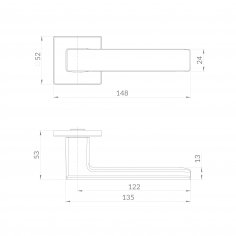 Ручка раздельная K.EST.Q52.MEGA SSC-16 сатинированный хром